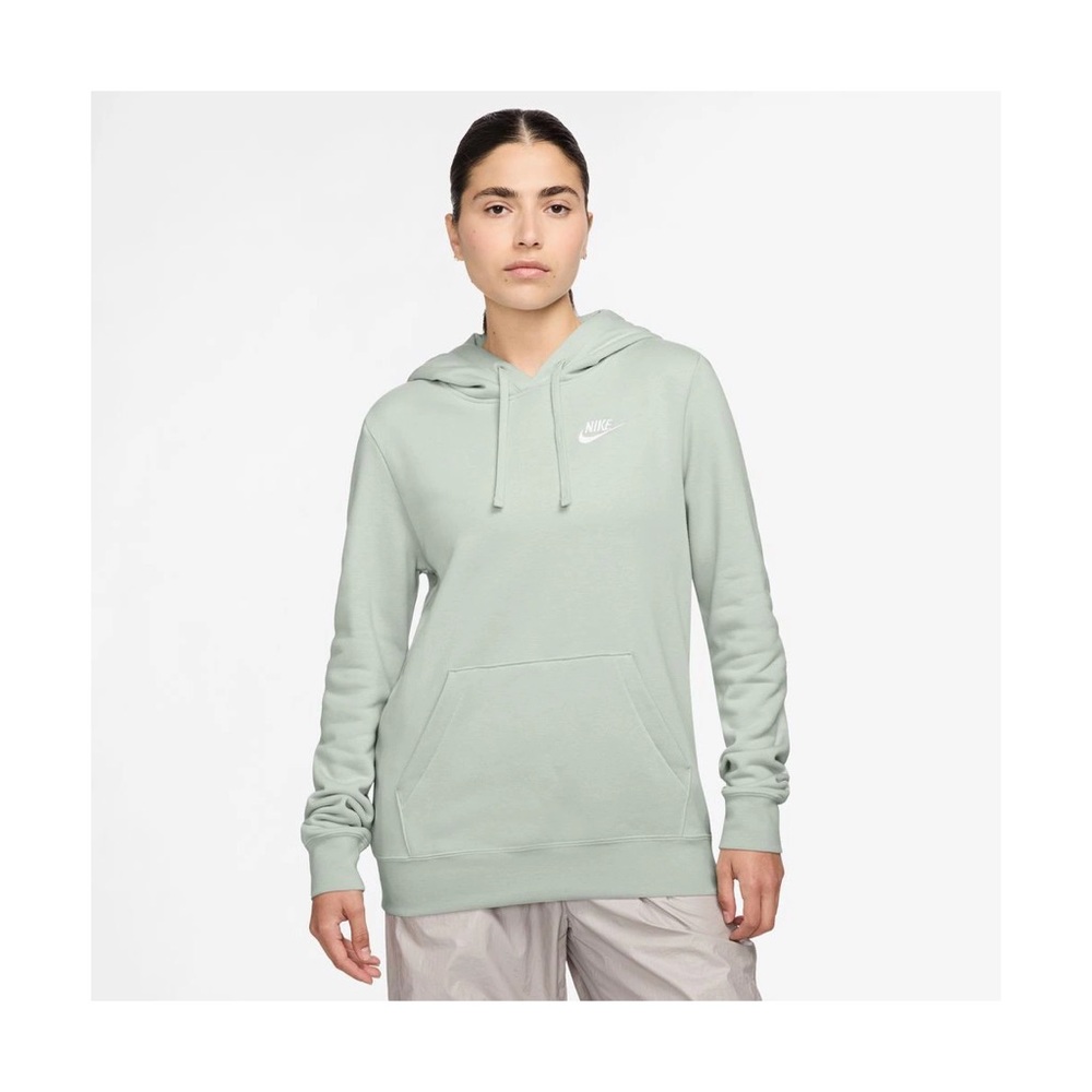 Nike Sweater Women’s Green Sportswear Club Fleece Hoodie Sweatshirt Logo Size L